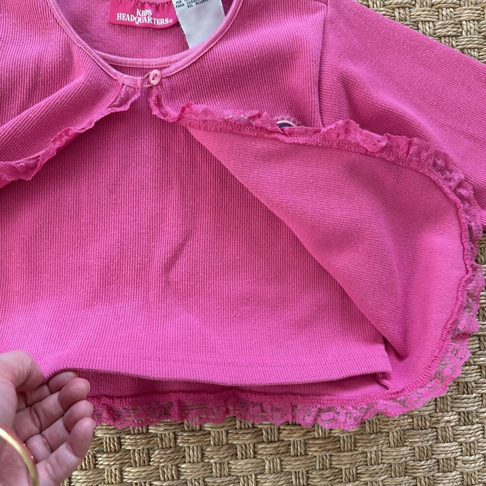Vintage Kid’s Headquarters Girl’s Pink Sweater Top Size 6 With Embroidery Heart - Picture 7 of 11